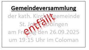 Gemeindeversammlung enfällt
