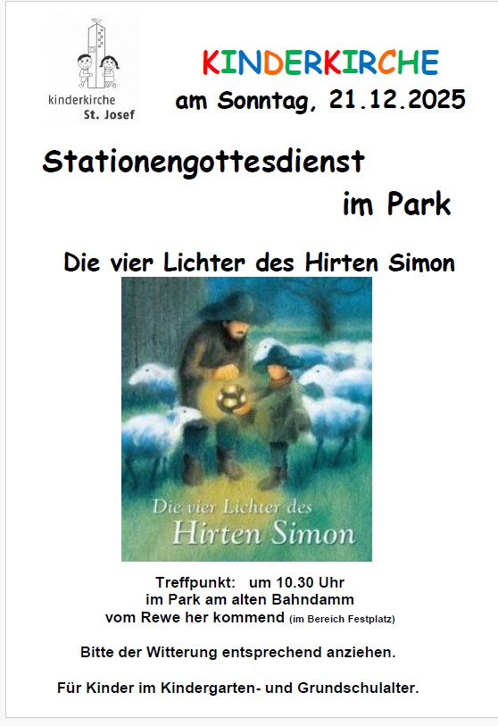 Plakate Kinderkirche im Park Böbingen 21.12.2025