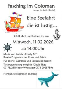Fasching am 11.02.2026 Coloman
